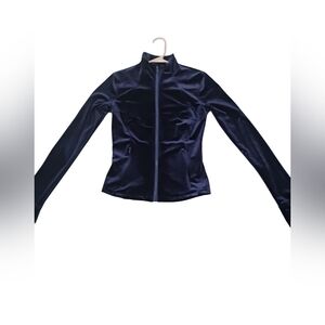 Purple Velvet Zip-Up Jacket